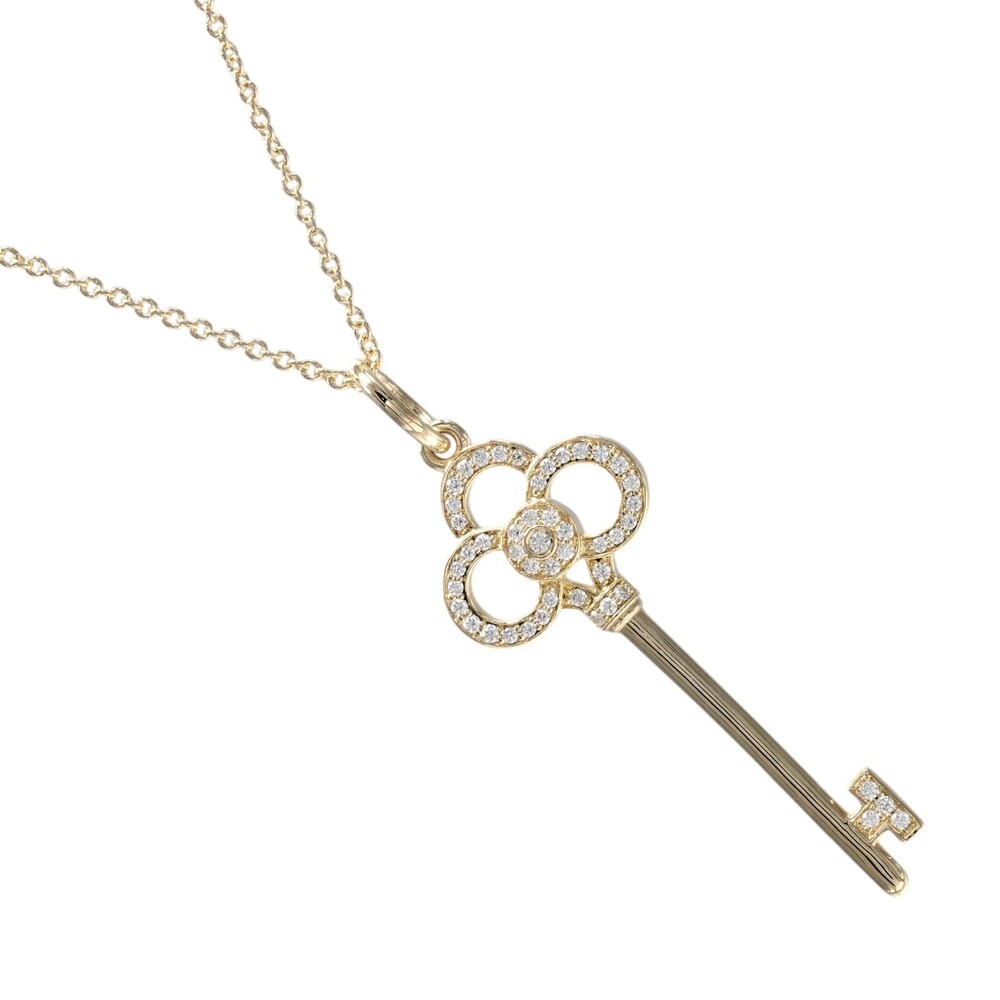 Tiffany & Co. Crown Key Pendant 18K Yellow Gold and Diamonds